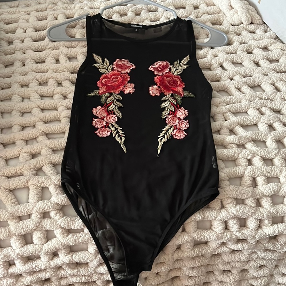 BEAUTIFUL and sexy floral mesh onesie
